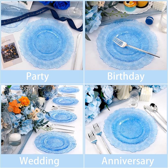 U-QE 60PCS Clear Blue Plates - Image 5