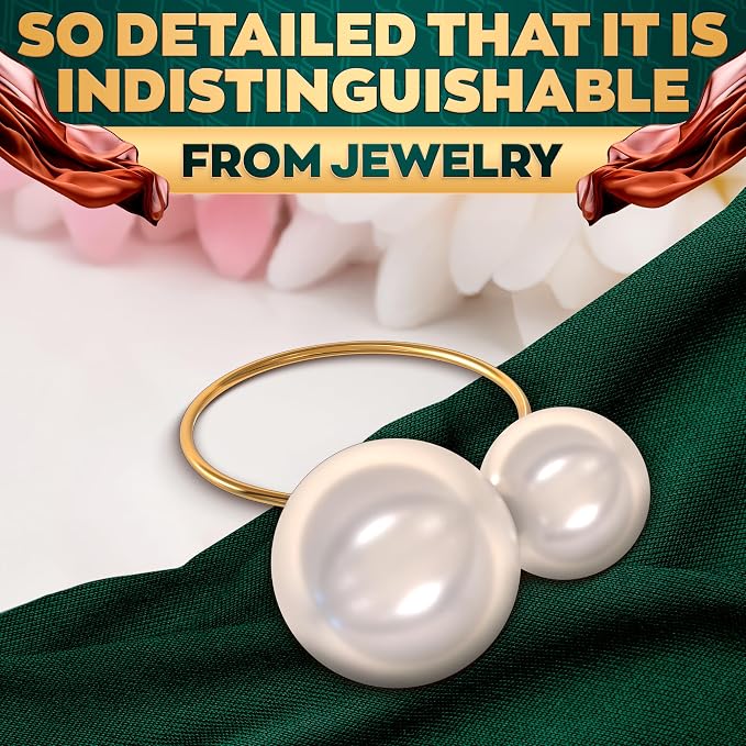 Pearl Napkin Rings Set of 12, and Party Tables - Image 7