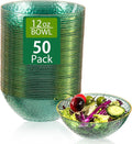50 Pack 12 Ounce Clear Green Plastic Bowls Serving Bowls Hammered by I00000