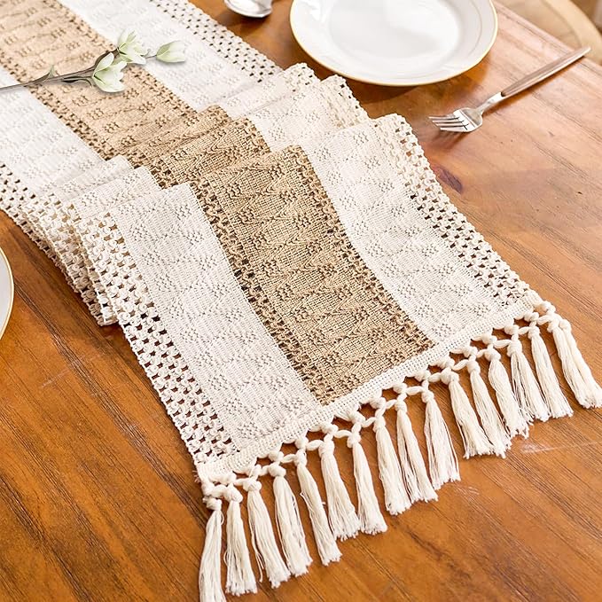 Boho Table Runner for Fall Home Decor by Unknown