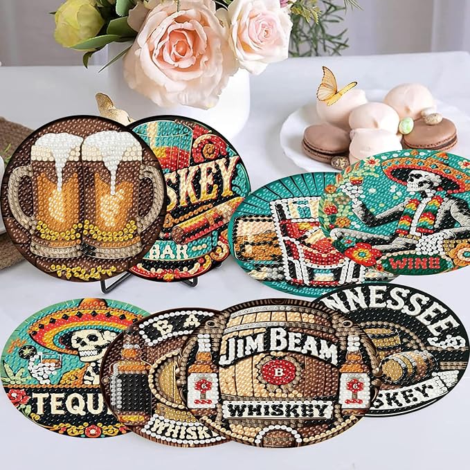 Mrnsiet 8 PCS Halloween Diamond Art Coasters Kits - Image 3