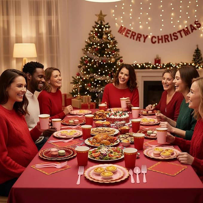 Burgundy Plates and Napkins Party Supplies - Image 8