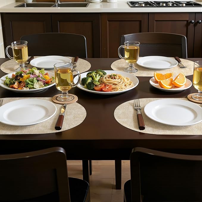 Placemats Set of 6, 11.8 x 17 Inch, Waterproof Wipeable Reversible PU Placemat - Image 2
