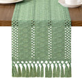 MLMW Boho Sage Green Table Runner 72 inches Short Coffee Spring Easter Table by MLMW