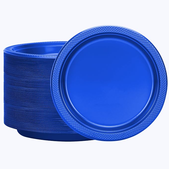 Hanna K. Signature Blue Plastic Plates 9 Inch 600 Count – Heavy Duty Disposable - Image 6