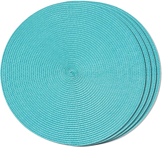 FunWheat Round Braided Placemats Set of 4 Table Mats by FunWheat
