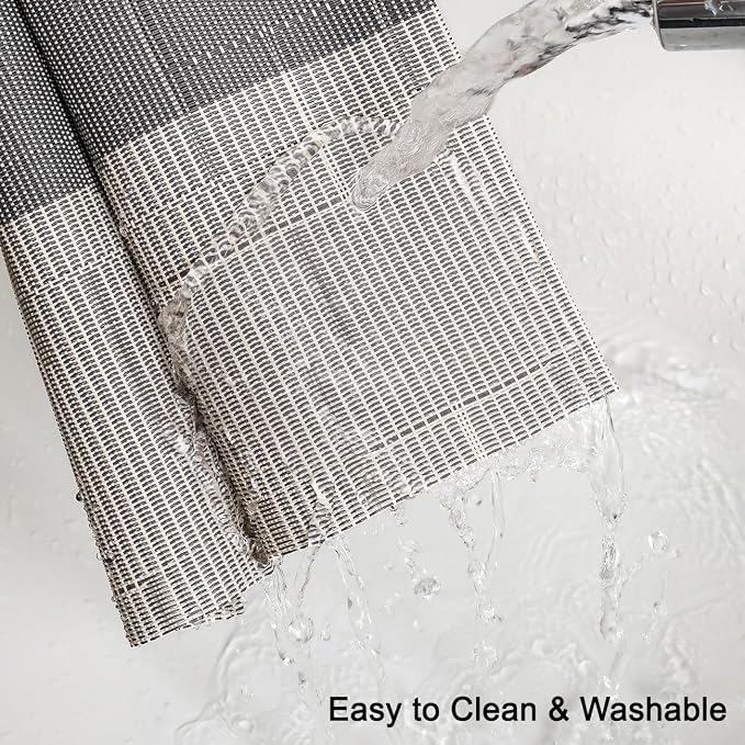 Table Runner 71 Inches Long, Vinyl Woven Farmhouse Table Runners | Washable - Image 3