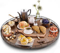 AMH 24-Inch Extra Large Farmhouse Oak Lazy Susan Organizer, Walnut Finish | by AMH