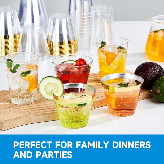 RACETOP 9 oz Clear Plastic Cups 100 packs, Disposable Plastic Party Cups - Image 8