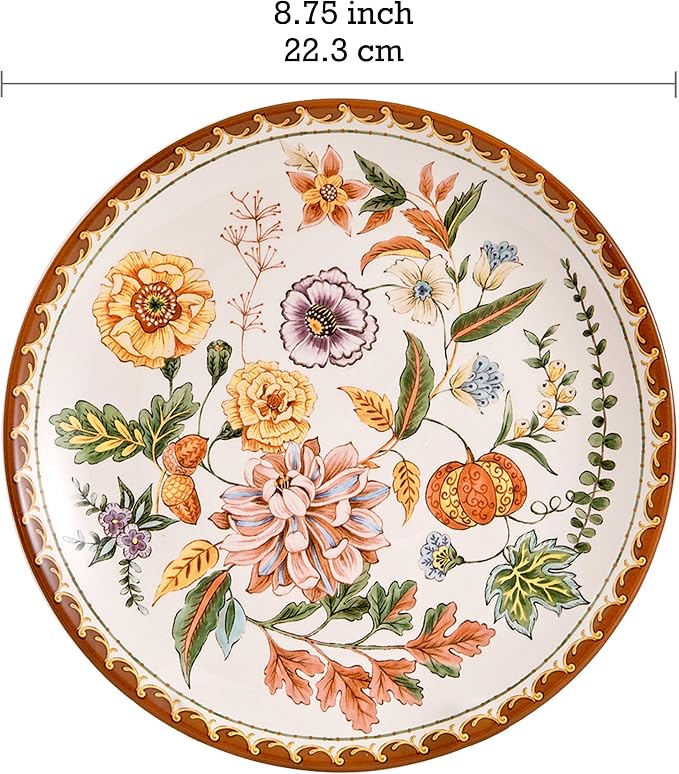 Bico Blooming Moment Salad Plates Set of 4, 8.75 Inch Ceramic Dessert Plates - Image 2