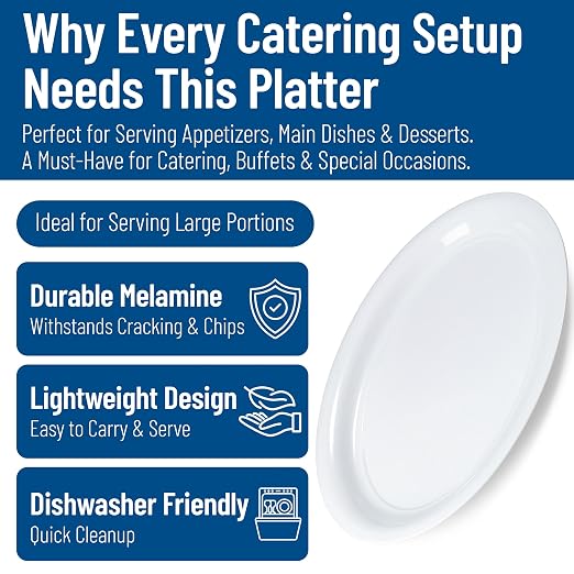 Carlisle FoodService Products Displayware Plastic Catering Platter 21" x 15" - Image 3