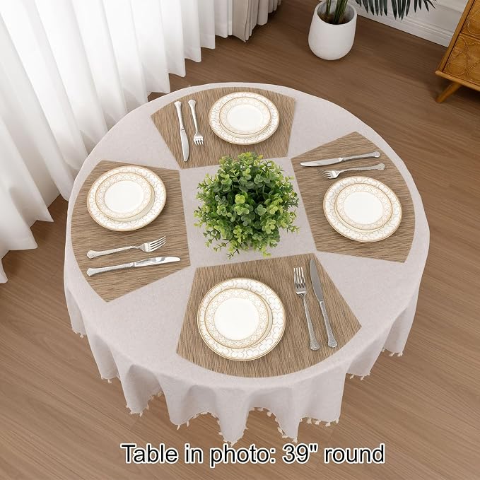 SHACOS Wedge Shape Placemats Set of 4 Woven Vinyl Placemat - Image 3