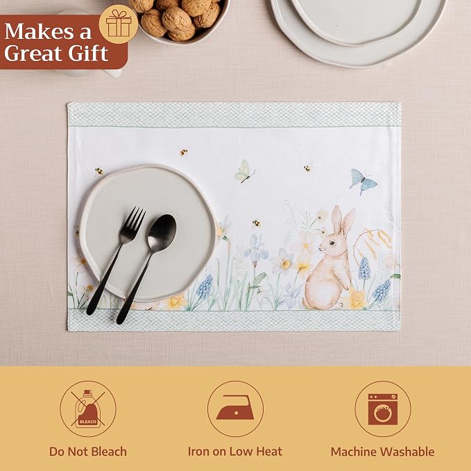 Maison d' Hermine Placemats Set of 4 Reusable 100% Cotton | Cloth Place Mats - Image 5