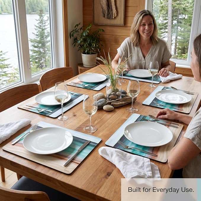 Pimpernel Coastal Shore Placemats, Heat & Stain Resistant Surface Protectors - Image 5