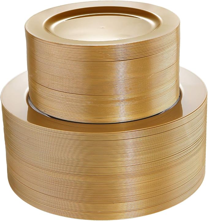 102 Pieces Solid Gold Disposable Plates by I00000