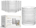 Amzcku Vintage Drinking Glass Set of 6 Kitchen Glasses Cup（13 OZ），for by Amzcku