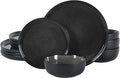 Gibson Elite Tahoe Sunset 12 Piece Stoneware Reactive Glaze Ceramic Plates and by GibsonHomewares