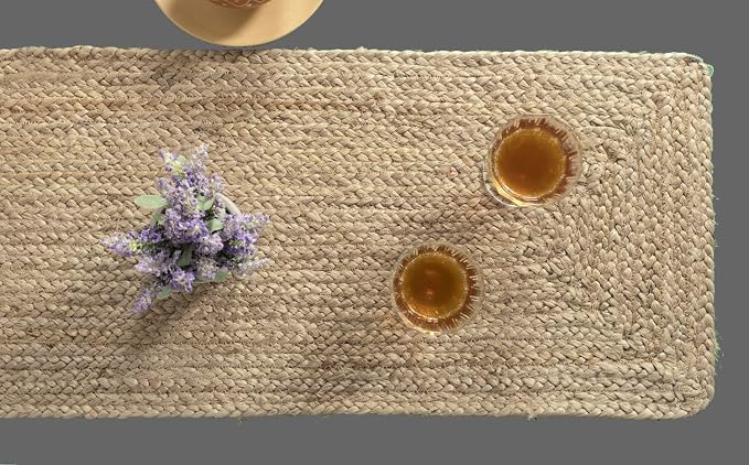 Pack of 1 Handwoven Rectangle Jute Braided Table Runner 13 x 24 Inch, 100% - Image 5
