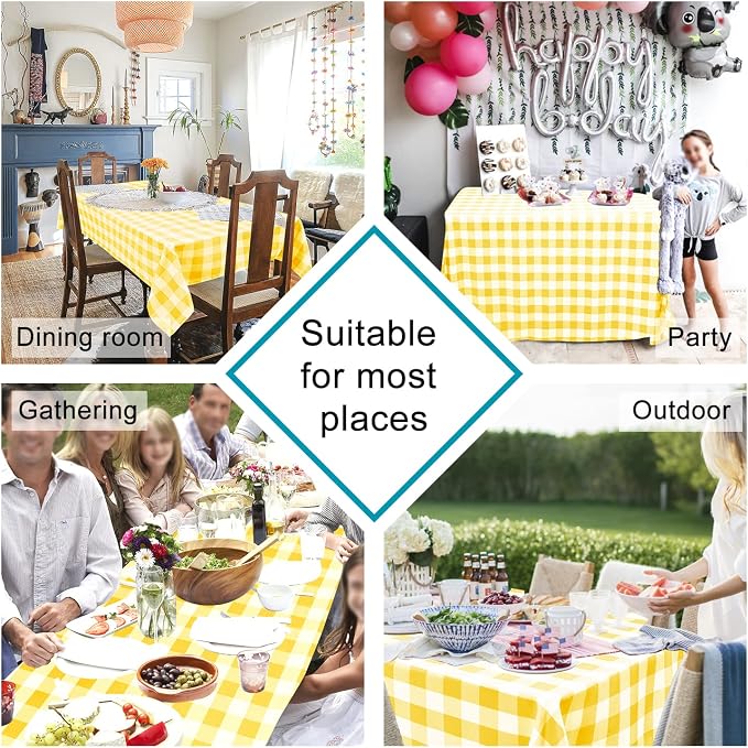 60 x 84 Inch Checkered Tablecloth Rectangle - Image 2