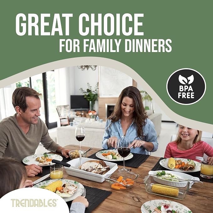 Trendables 40 Piece Plastic Disposable Plates Set - Image 4