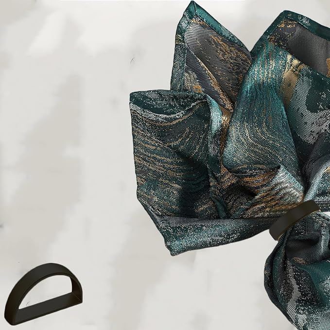 8 Pcs Black Napkin Rings - Image 8