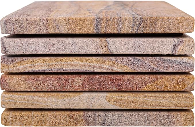 Sandstone Water Absorbent Hand Crafted Round Coasters - Image 2