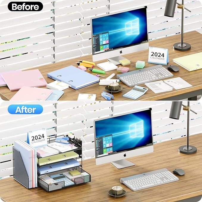 Desk Organizer, 4-Tier Desktop File Organizer - Image 2