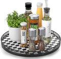 AMH 13-Inch Black and White Checkerboard Lazy Susan by AMH