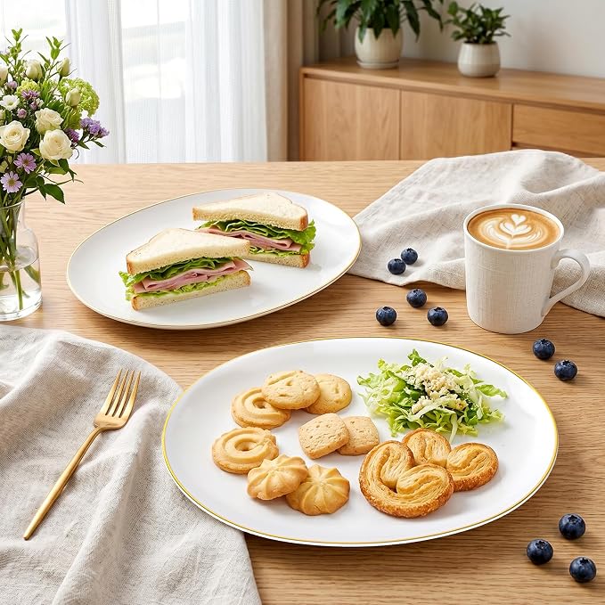 6Pcs Gold Plastic Serving Trays - Image 8