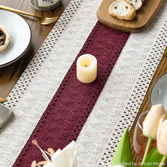 Artoid Mode Red Farmhouse Rustic Christmas Table Runner 12x48 Inch | Seasonal - Image 4