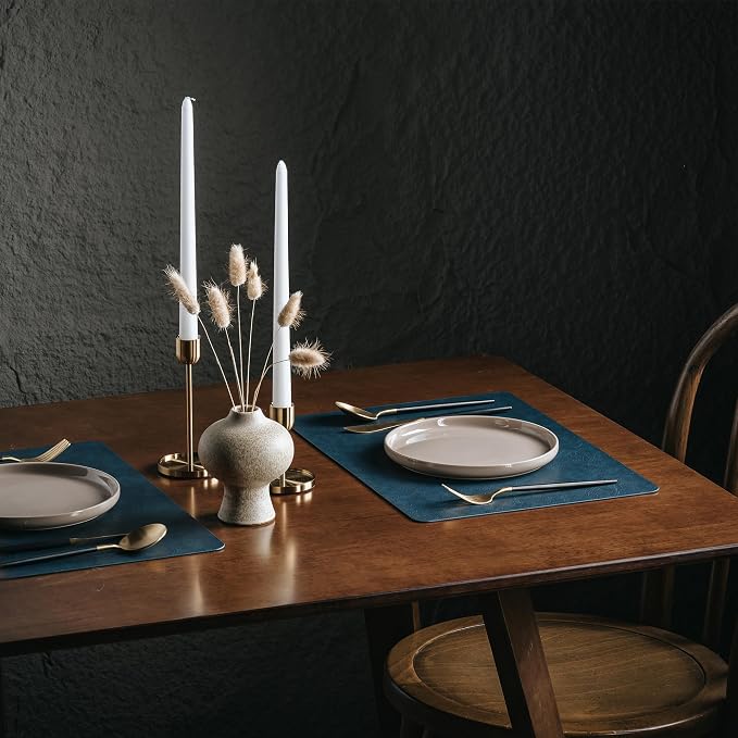 Placemats Set of 4, DOLOPL Reversible Dual-Color Faux Leather Place Mats - Image 6