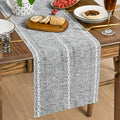 Artoid Mode Dark Grey Rustic Cotton Linen Table Runner, Seasonal Embroidered by ArtoidMode