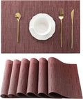 Leetaltree Burgundy Placemats Set of 6 by Leetaltree-ArtatEveryTable