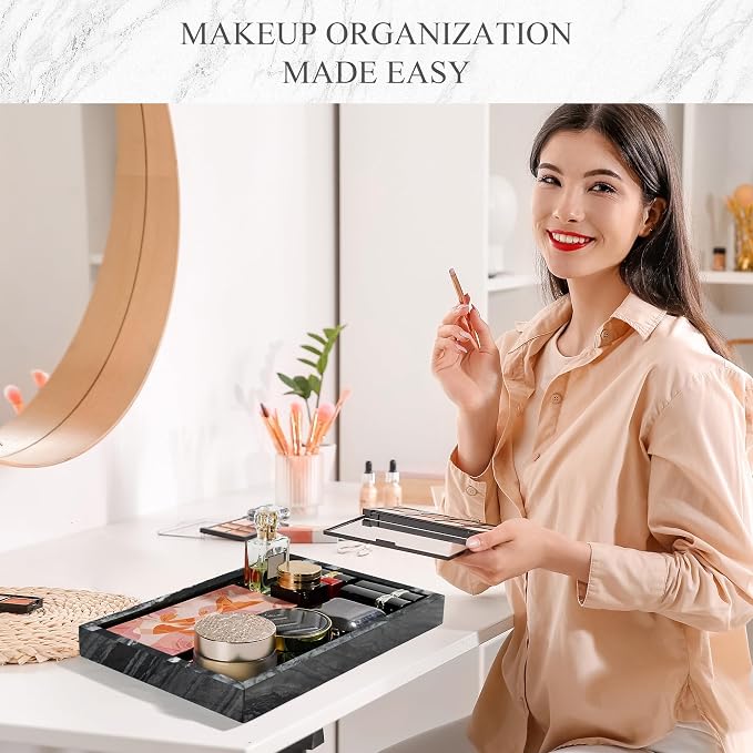 Natural Marble Tray for Bathroom, Genuine Ancient Wood Grain Marble Vanity Tray - Image 9