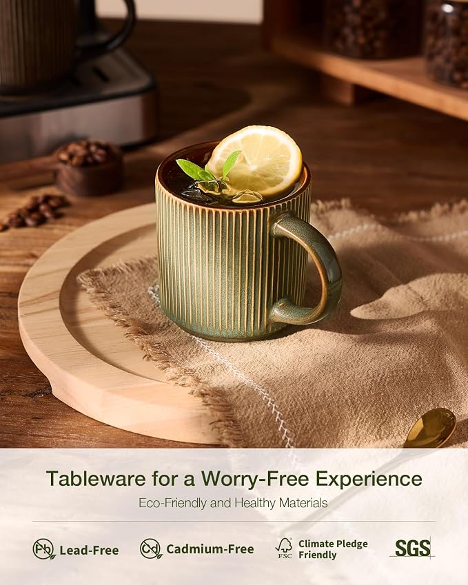 famiware Coffee Mug Set for 6, Star 12 oz Catering Mugs Cup Set - Image 3