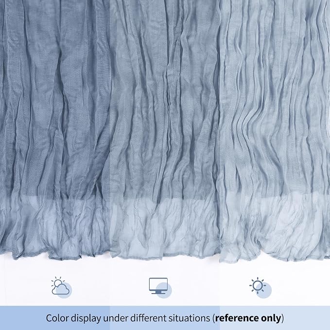 12 Pack Dusty Blue Cheesecloth Table Runner 17x108 Inch Semi Sheer Boho Gauze - Image 8