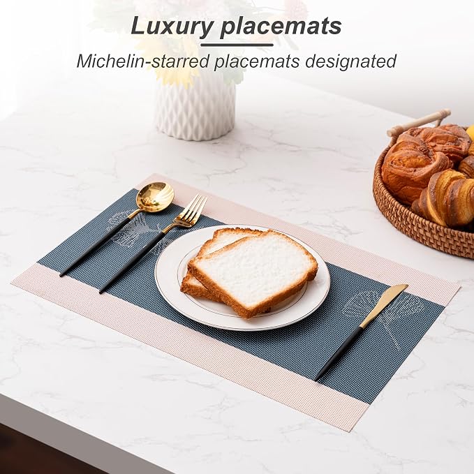Placemats Set of 4 Washable Indoor | Outdoor Vinyl Place Mats - Image 5