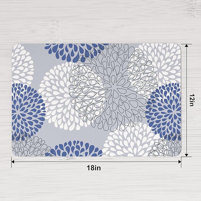 QIYI PU Leather Placemats Set of 6, Dahlia | Faux Leather, Heat Resistant - Image 2
