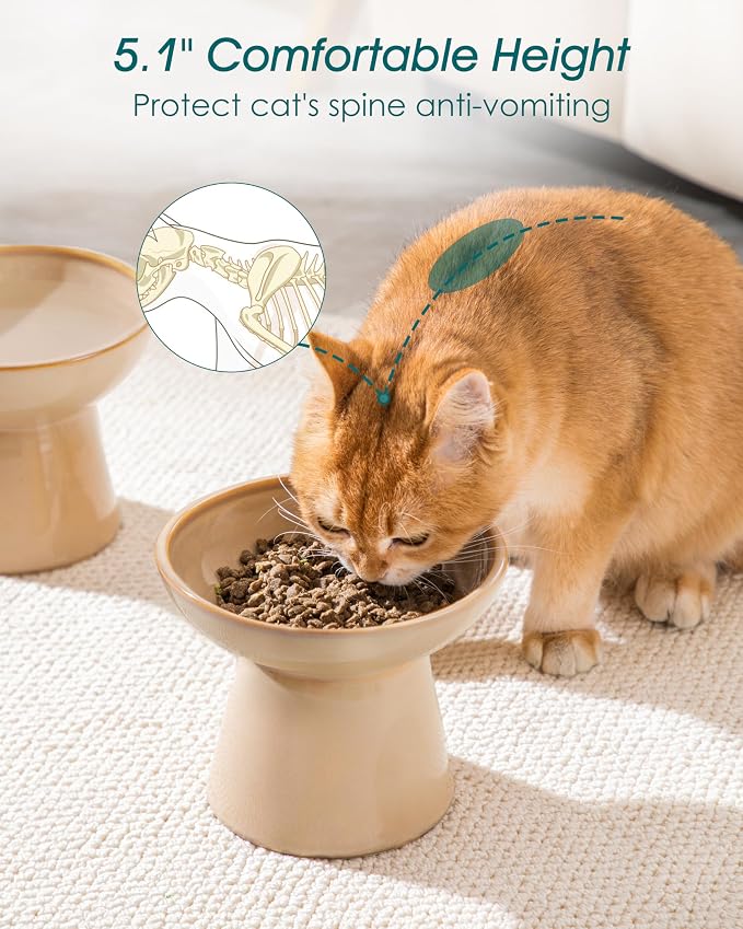 vancasso Ceramic Elevated Cat Bowls 2-Pack - Image 5