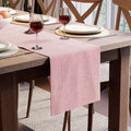 Encasa XO Table Runner, Woven Cotton Dining Runner 13"x94" | Ticking Red by EncasaXO
