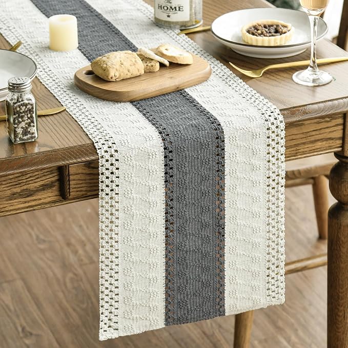 Artoid Mode Dark Grey Farmhouse Rustic Table Runner 12x36 Inch | Seasonal by ArtoidMode