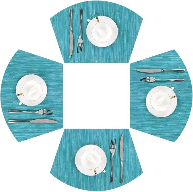 SHACOS Wedge Shape Placemats Set of 4 Round Table Placemats Heat Resistant by SHACOS