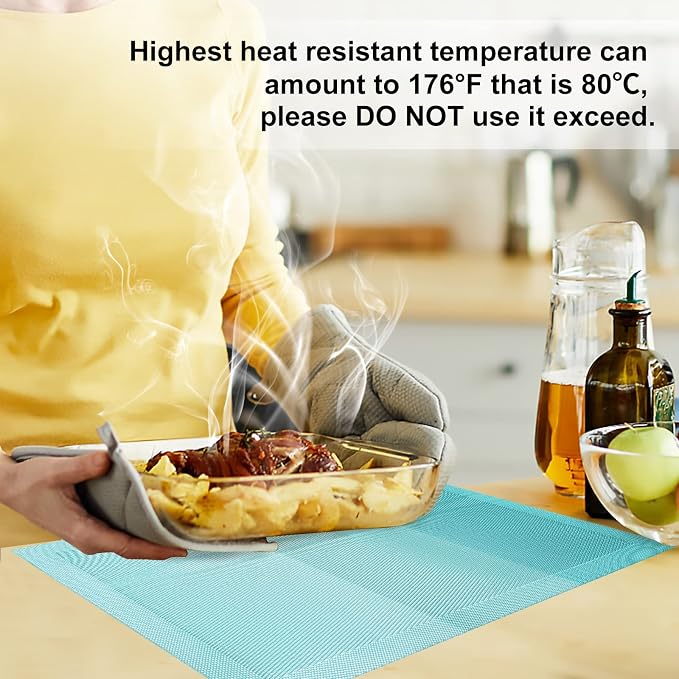 Aofmee Placemats, Placemats Set of 6, Heat Resistant Place Mats, Washable PVC - Image 3