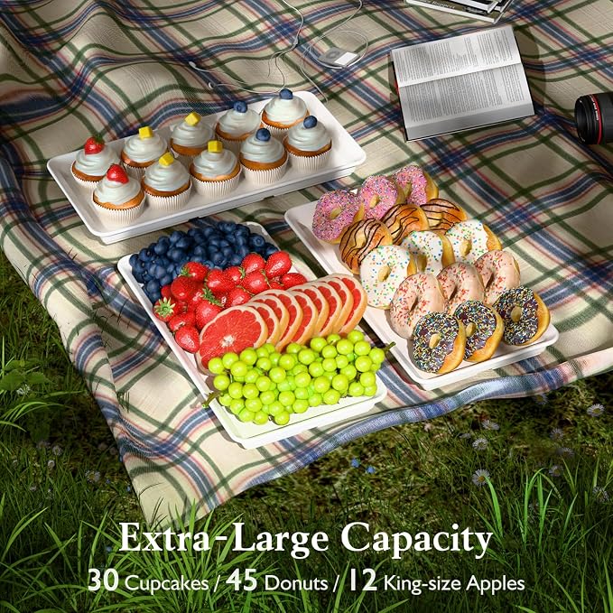 Bumusty 3-Tier Melamine Serving Tray Set, 14 x 7 in, Birthdays and Holidays - Image 4
