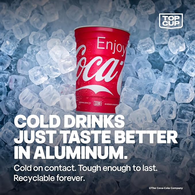 Top Cup – 20 Ounce, Officially Licensed Coca-Cola Aluminum Party Cup | - Image 4