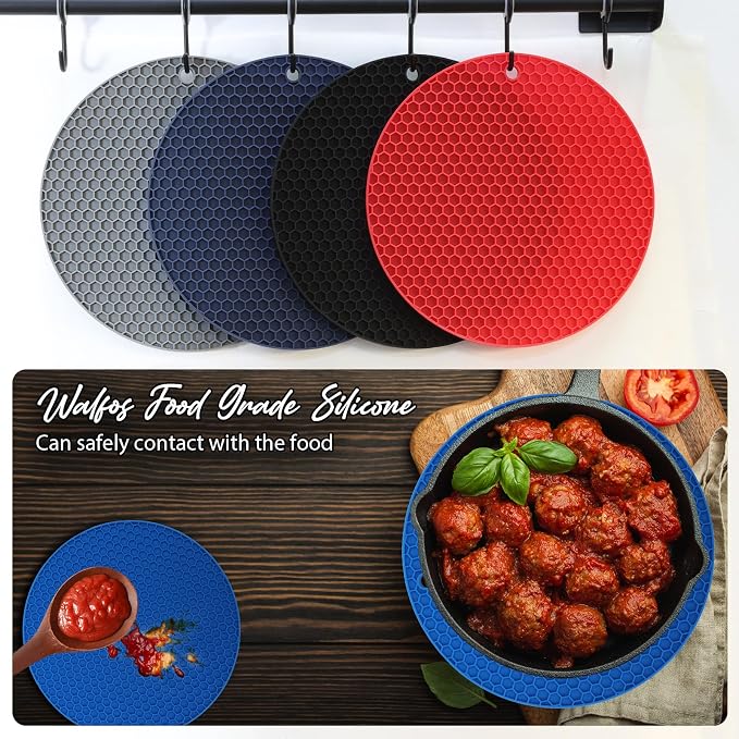 4 Pack Silicone Trivet for Hot Dishes | Heat Resistant Silicone Pot Holders for - Image 6