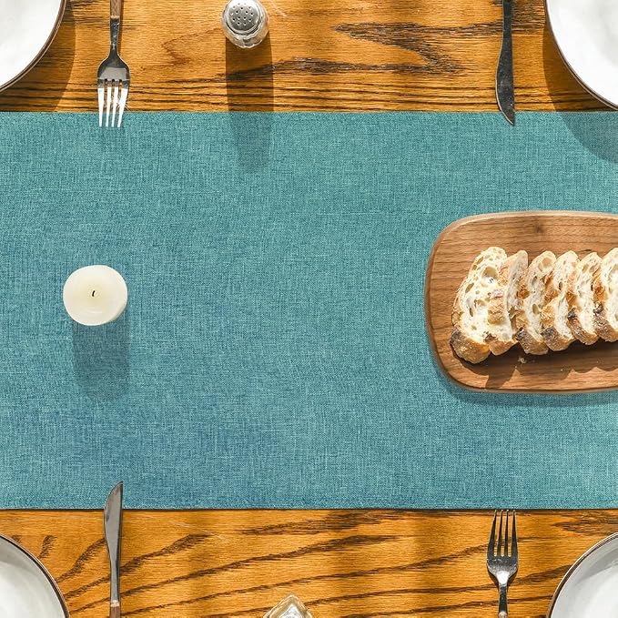 Artoid Mode Turquoise Aqua Table Runner, Seasonal Summer Washable Kitchen - Image 8