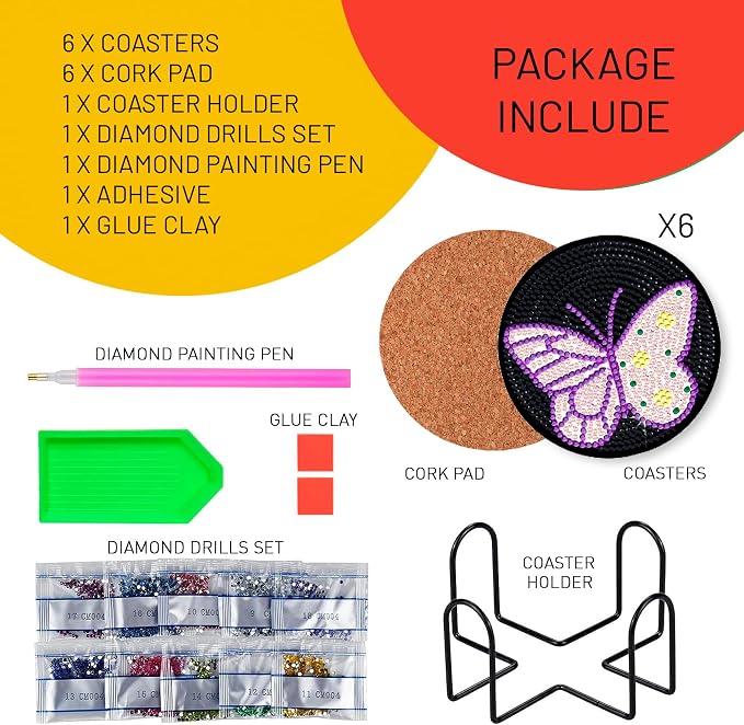 6 Pcs Butterfly Shaped Diamond Painting Kits, Diamond Painting Kits - Image 5