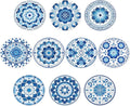 10pcs Coasters for Drinks Abstract Boho Flowers Absorbent Coasters Set Round by Unknown