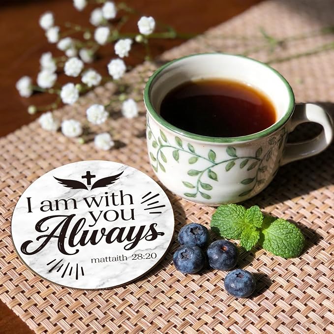 10pcs Coasters for Drinks with Bible Verses Absorbent Coasters Set Round - Image 7